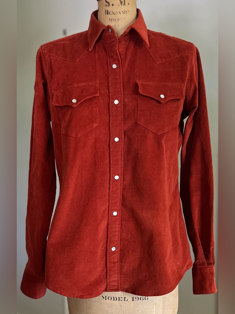Ann Mashburn Corduroy Western Snap Front Corduroy Shirt M